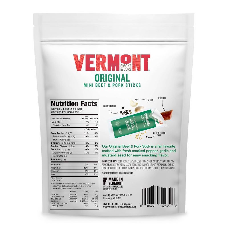 slide 2 of 5, Vermont Smoke & Cure Original Beef & Pork Sticks Multipack 6ct / .05oz, 6 ct, .05 oz