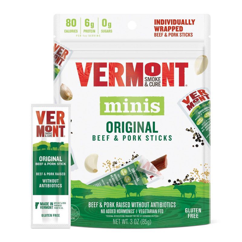 slide 3 of 5, Vermont Smoke & Cure Original Beef & Pork Sticks Multipack 6ct / .05oz, 6 ct, .05 oz