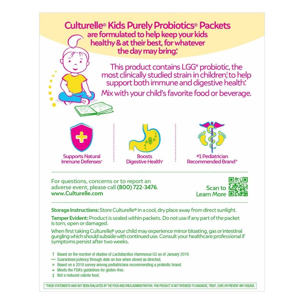slide 4 of 6, Culturelle Kids Probiotic Packets, 50 ct