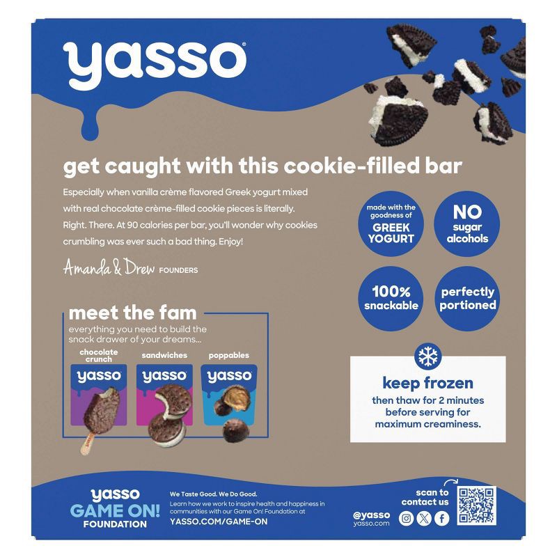 slide 2 of 9, Yasso Frozen Greek Yogurt - Cookies 'n Cream Bars - 4ct, 4 ct