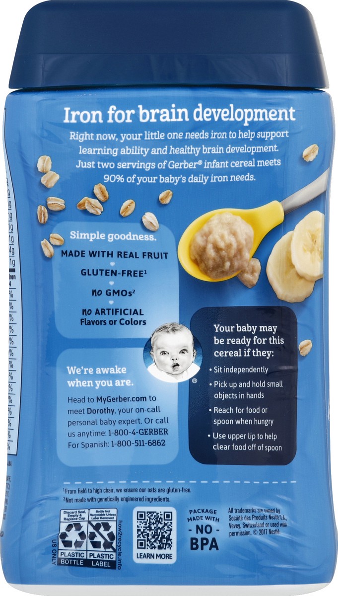 slide 6 of 6, Gerber Oatmeal and Banana Baby Cereal, 8 oz