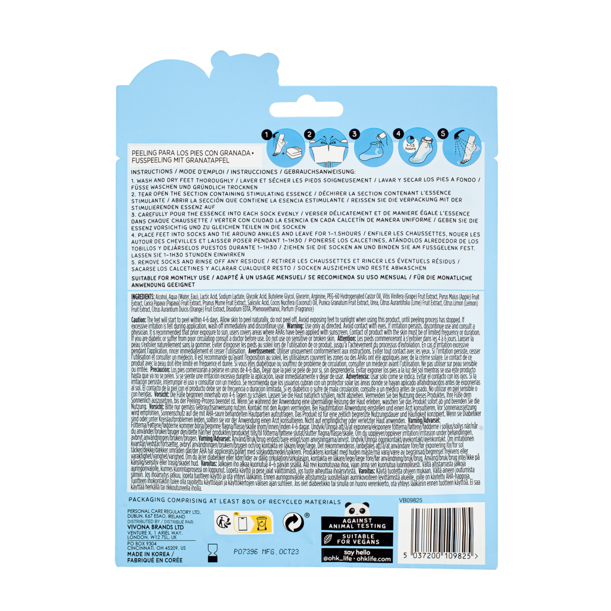 slide 2 of 2, Oh K! Pomegranate & Coconut Oil Foot Peel - 1.35 fl oz, 1 ct