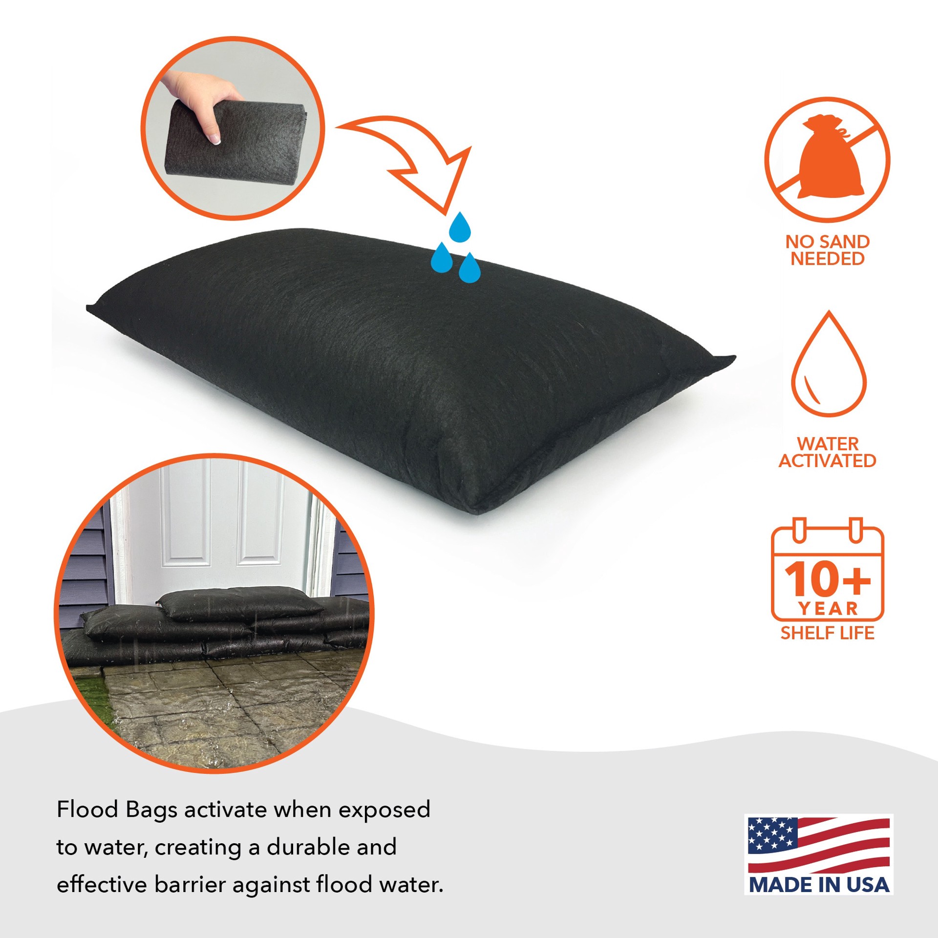 slide 2 of 6, Quick Dam 6 -Pack 24.0-in L x 12.0-in W Water activated Flood bag, 1 ct