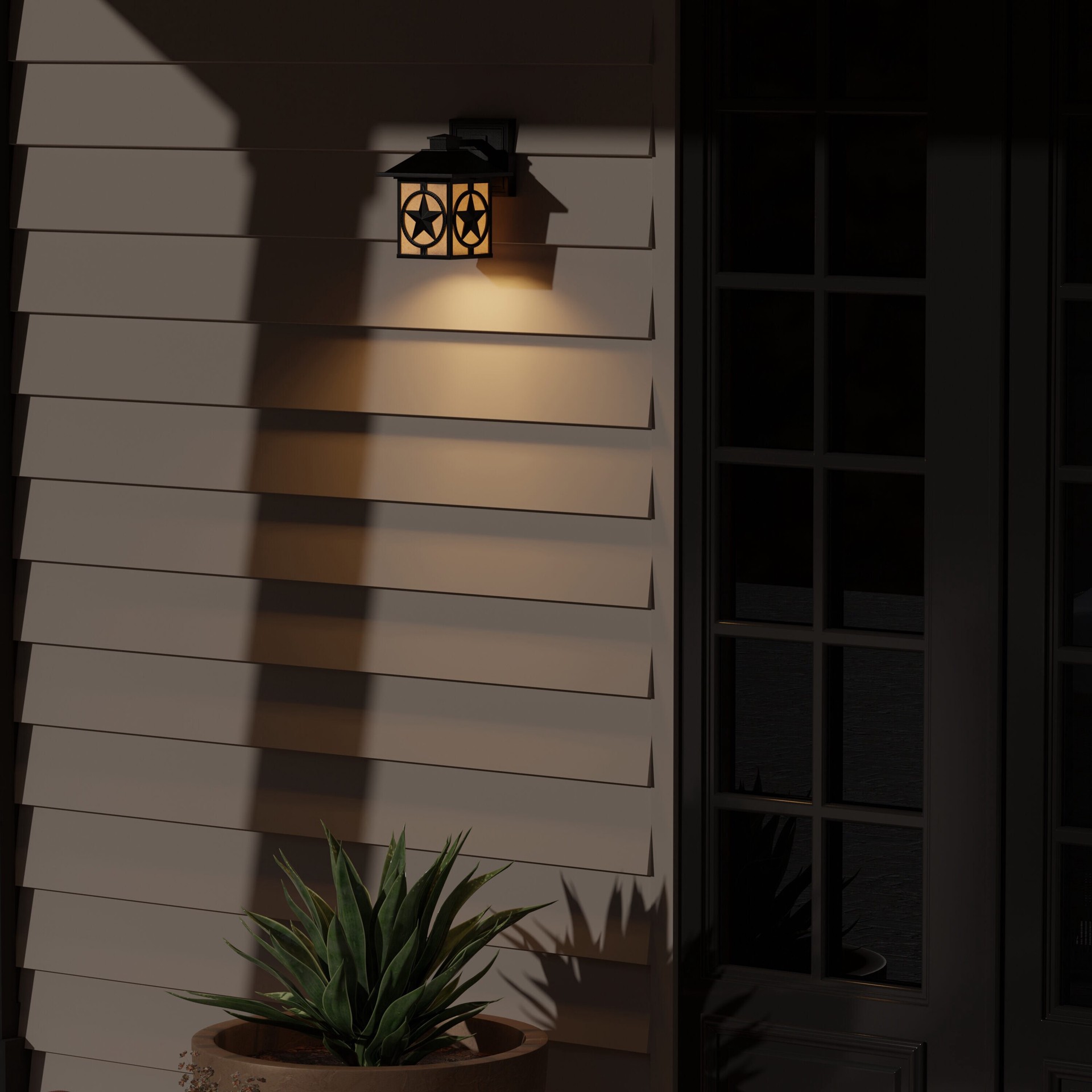 slide 4 of 6, allen + roth Thoroughbred 1 -Light 10-in H Matte Black Hardwired Outdoor Wall Light, 1 ct