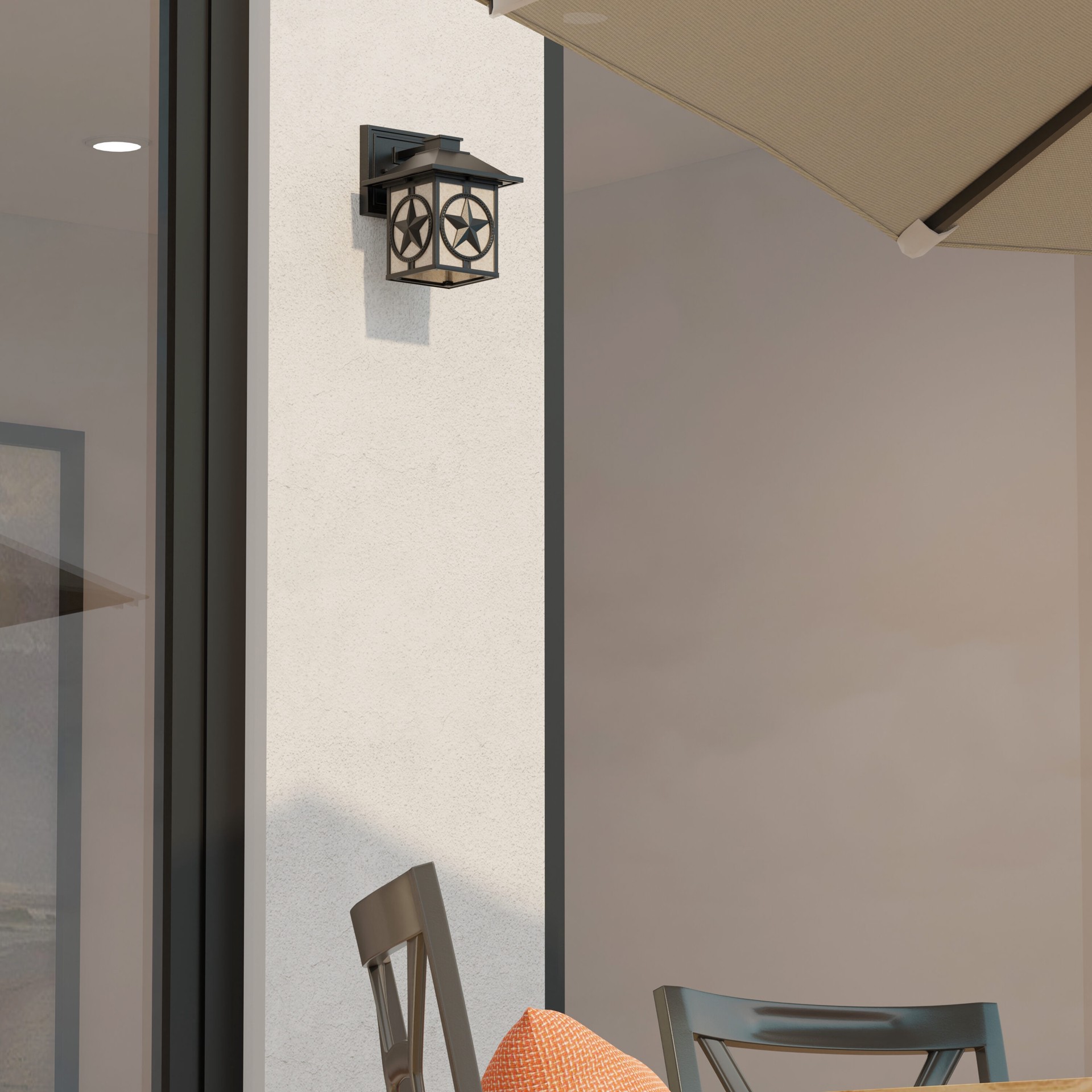 slide 5 of 6, allen + roth Thoroughbred 1 -Light 10-in H Matte Black Hardwired Outdoor Wall Light, 1 ct