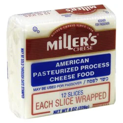Miller's Cheese Millers Cheese Cheese American White Sliced- 8 oz