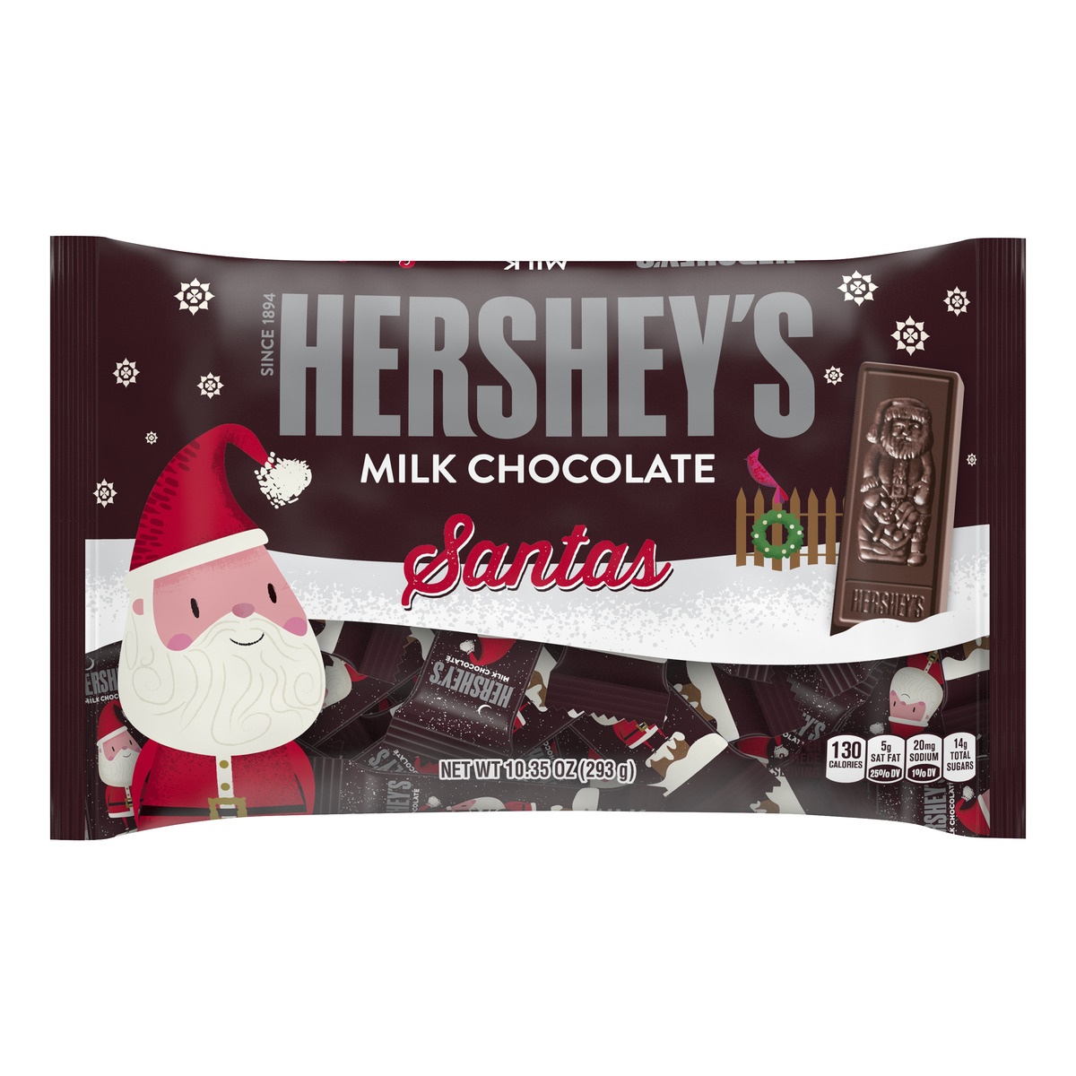 slide 1 of 1, Hershey's Milk Chocolate Santas, 10.35 oz