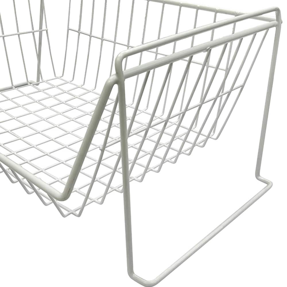 slide 6 of 6, Style Selections 19.69-in W x 8.78-in H x 12.6-in D 1 -Tier Freestanding White Metal Helper shelf, 1 ct