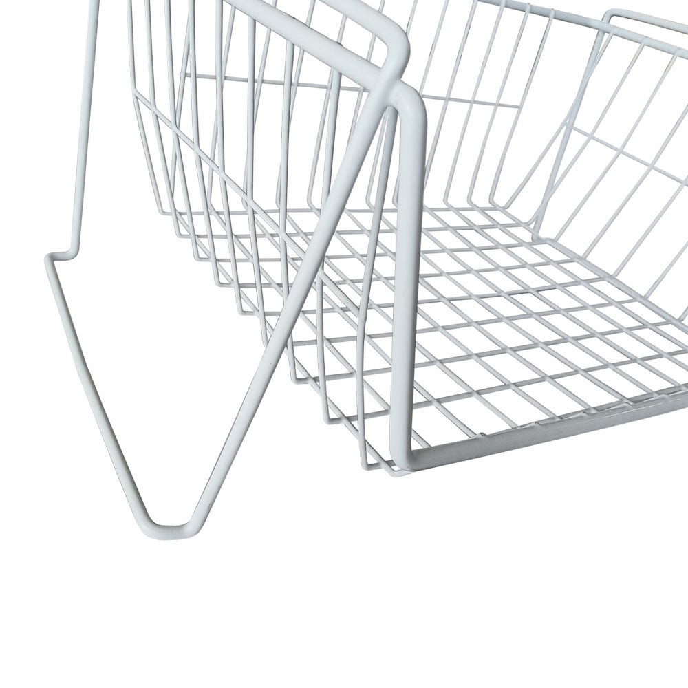 slide 5 of 6, Style Selections 19.69-in W x 8.78-in H x 12.6-in D 1 -Tier Freestanding White Metal Helper shelf, 1 ct