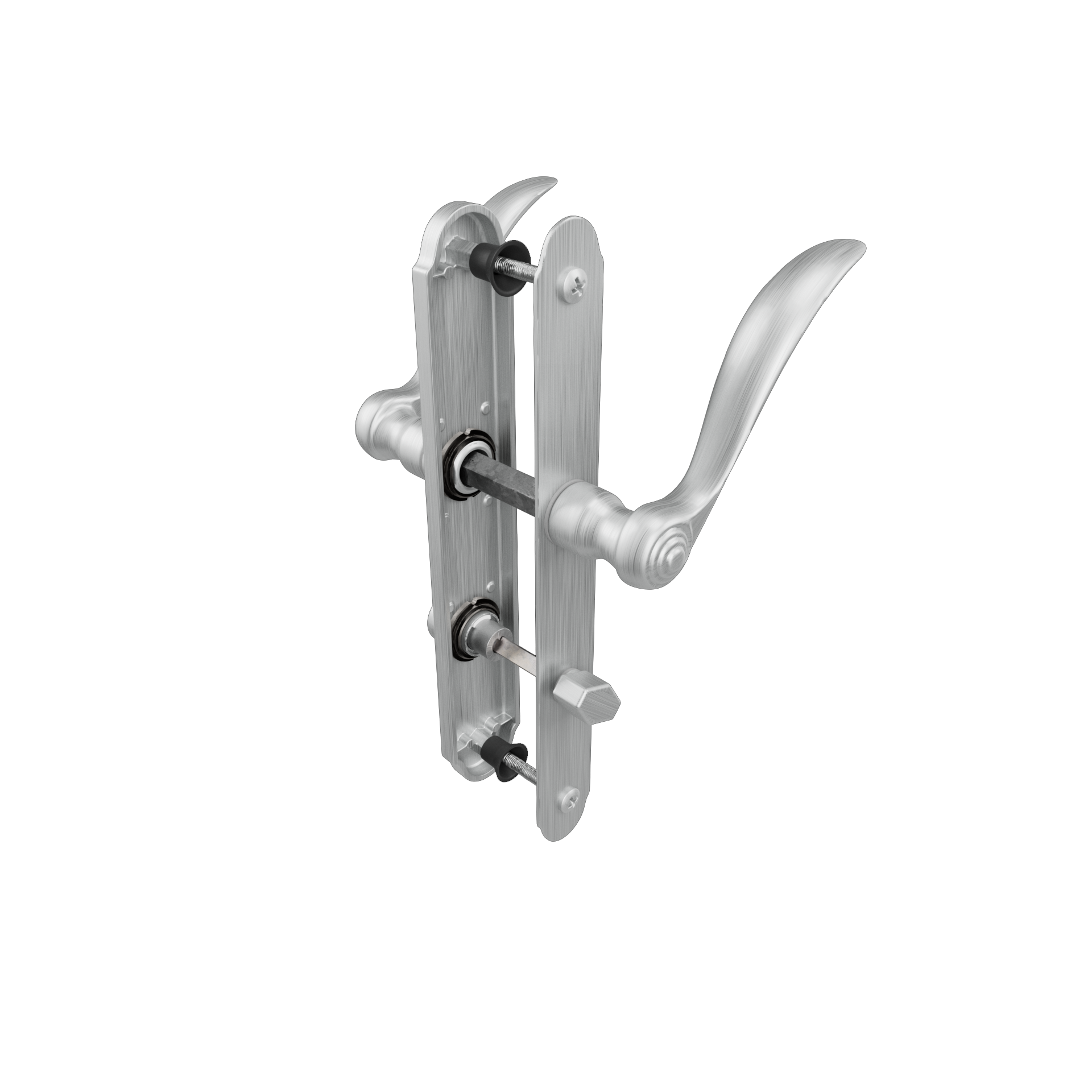 slide 5 of 5, LARSON QuickFit Brushed Nickel Lockable Storm door New installation Handleset, 1 ct