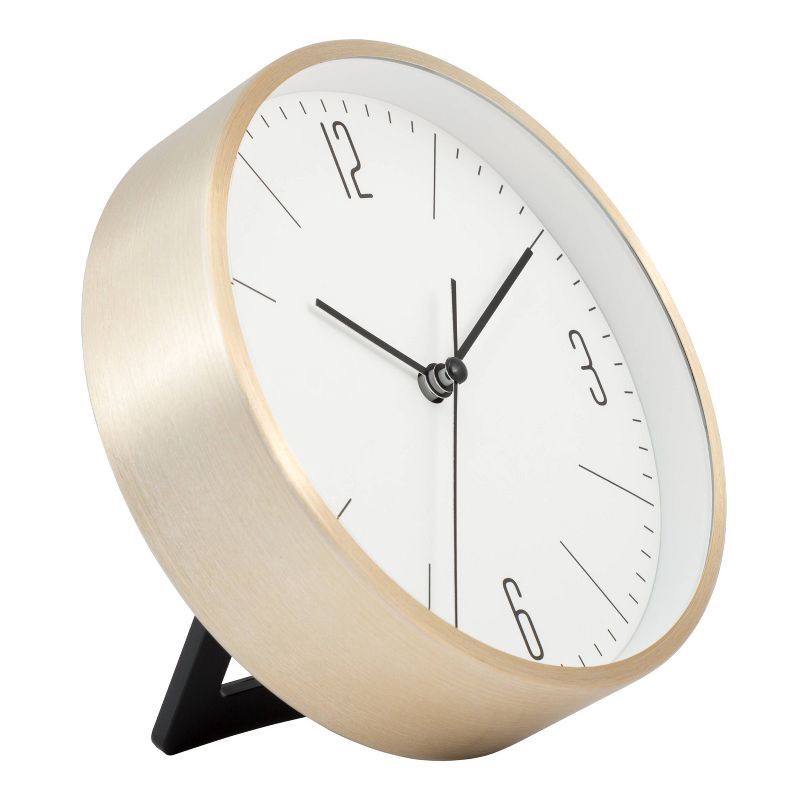 slide 2 of 6, 6" Round Wall Clock White/Brass - Project 62, 1 ct