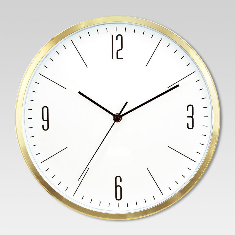 slide 1 of 6, 6" Round Wall Clock White/Brass - Project 62, 1 ct
