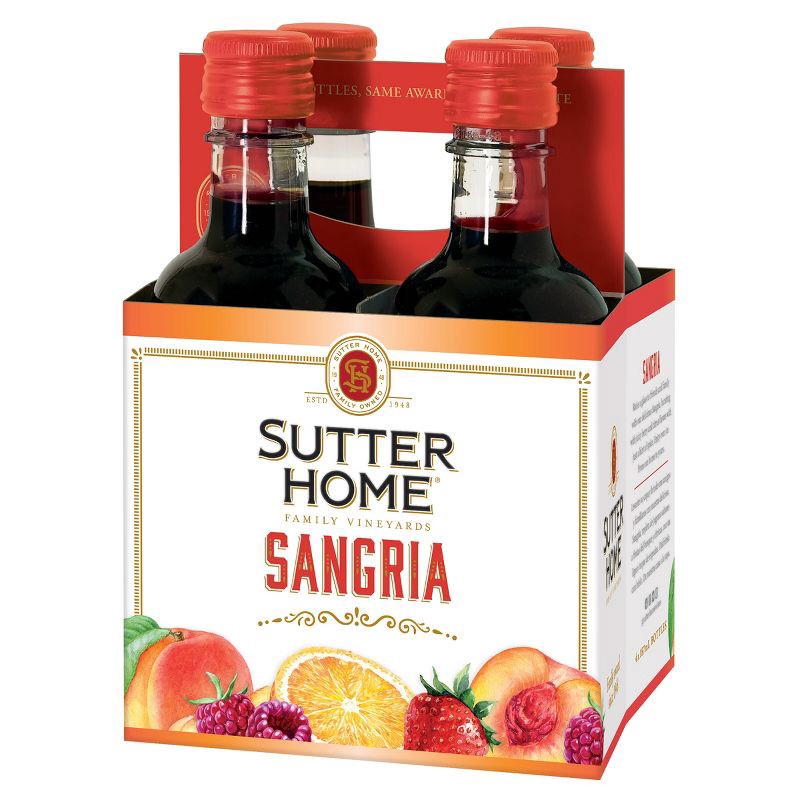 slide 1 of 1, Sutter Home Sangria Wine - 4pk/187ml Bottle, 4 ct; 187 ml