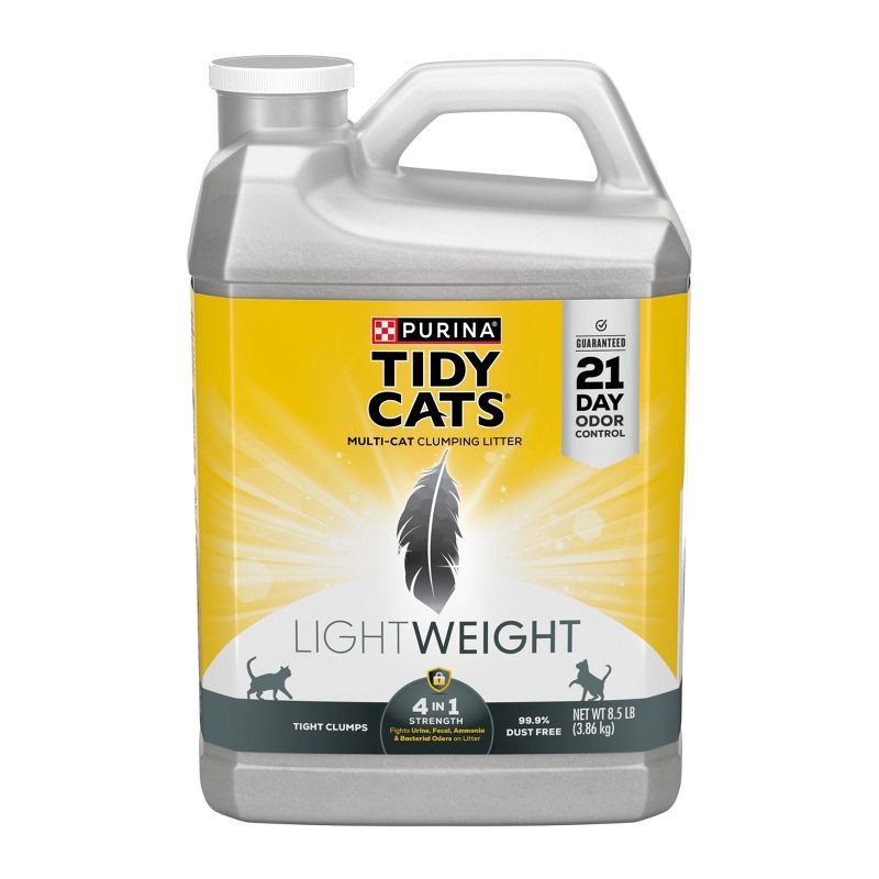 slide 1 of 8, Purina Tidy Cats Lightweight 4-in-1 Strength Low Dust Clumping Scoop Cat & Kitty Litter for Odor Control - 8.5lbs, 8.5 lb