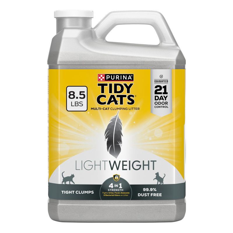 slide 1 of 9, Purina Tidy Cats Lightweight 4-in-1 Strength Low Dust Clumping Scoop Cat & Kitty Litter for Odor Control - 8.5lbs, 8.5 lb