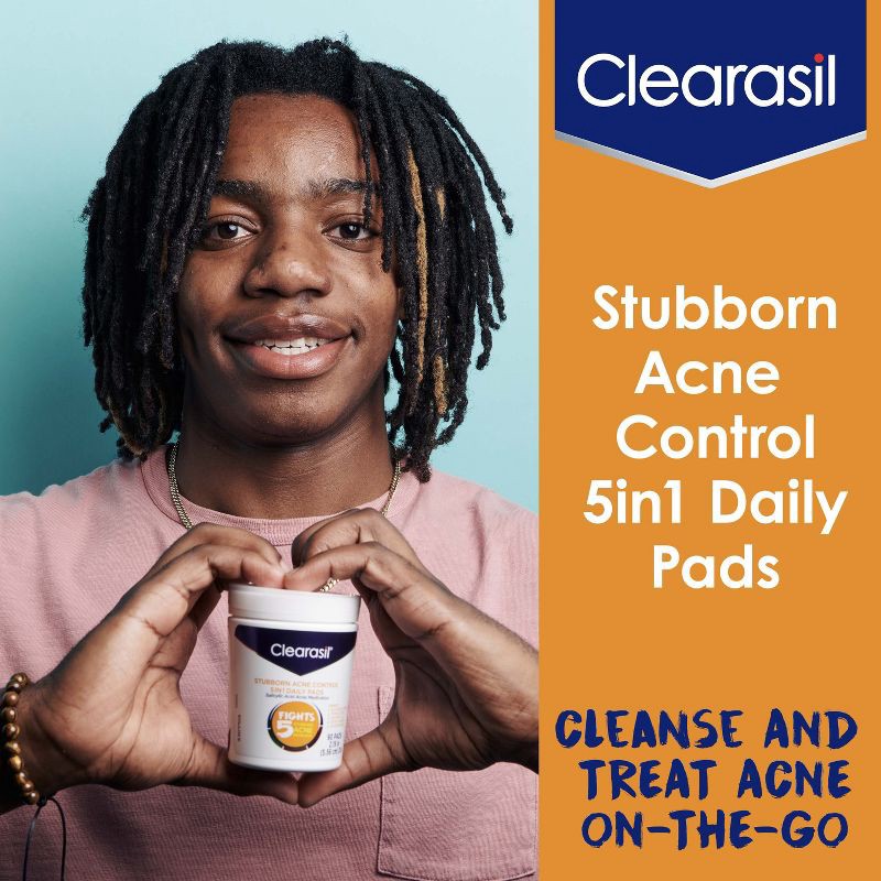 slide 5 of 7, Clearasil Stubborn Acne Control 5in1 Daily Pads - 90ct, 90 ct
