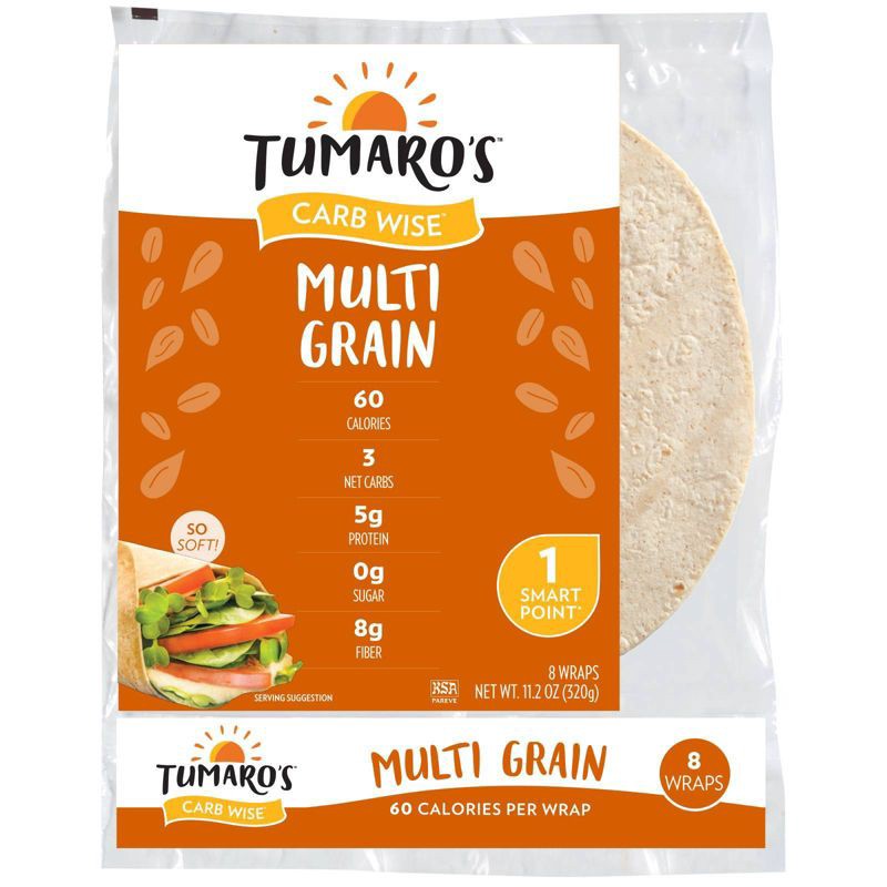 slide 1 of 1, Tumaro's 8" Low Carb Multi Grain Tortillas - 11.2oz/8ct, 11.2 oz, 8 ct