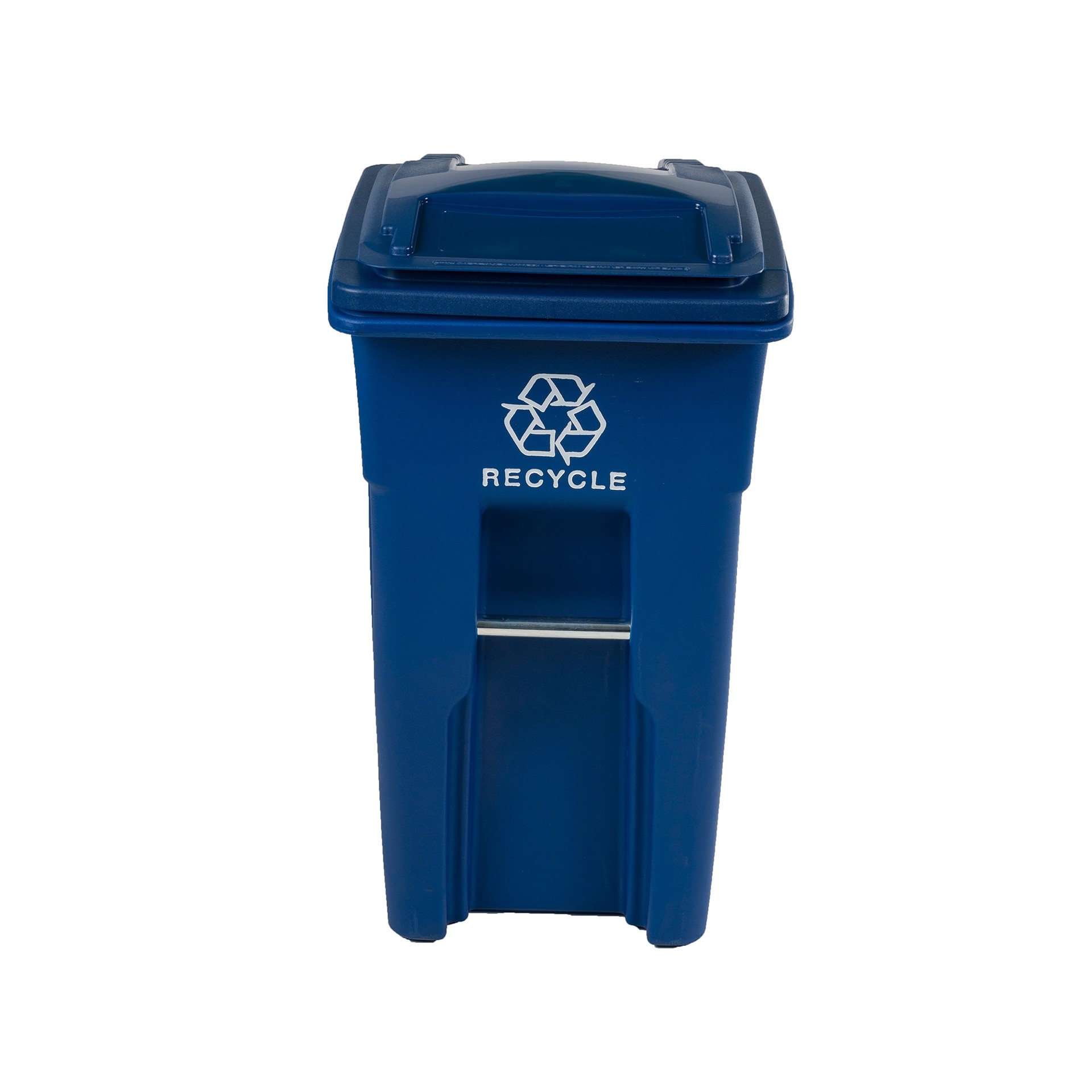 slide 5 of 6, Toter 32.0 Gallon Blue Plastic Wheeled Indoor/Outdoor Kitchen Hinged Lid Trash Can, 1 ct