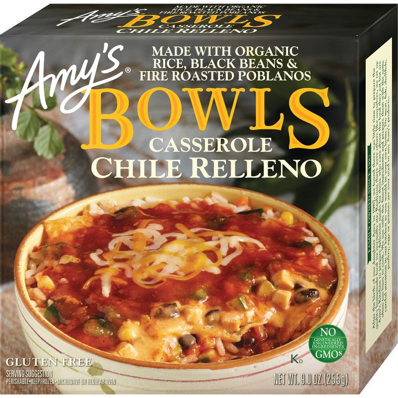 slide 1 of 4, Amy's Gluten Free Frozen Chili Relleno Bowl - 9oz, 9 oz