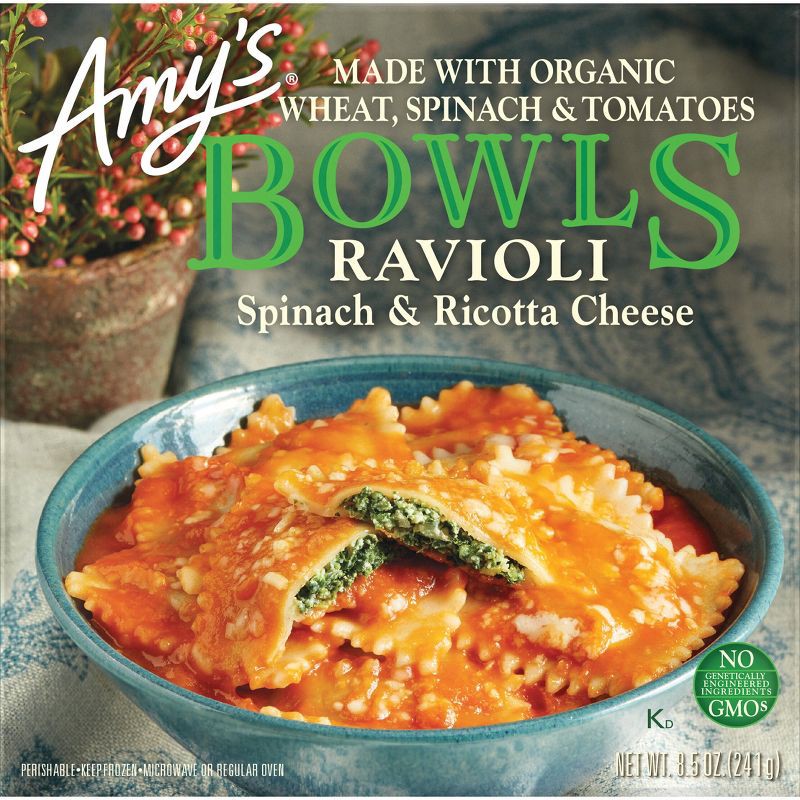 slide 4 of 5, Amy's Frozen Spinach Ravioli Bowl - 8.5oz, 8.5 oz