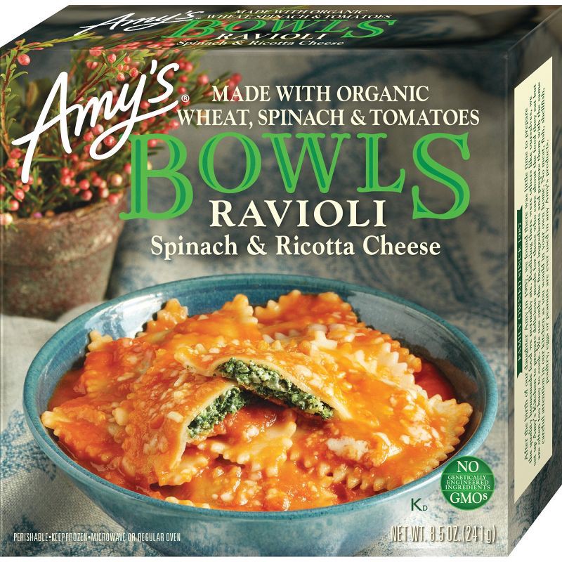 slide 1 of 5, Amy's Frozen Spinach Ravioli Bowl - 8.5oz, 8.5 oz