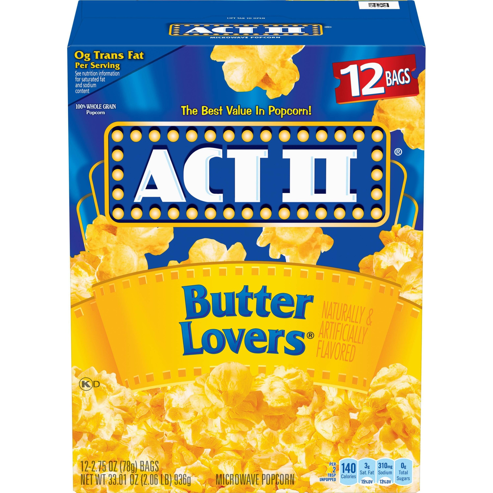 slide 1 of 3, Act II Butter Lovers Popcorn - Bags - 33.016oz, 33.016 oz