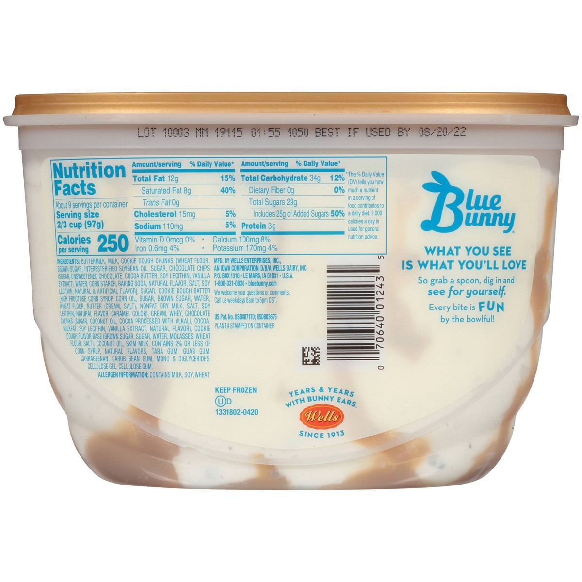 slide 4 of 5, Blue Bunny Super Chunky Cookie Dough Frozen Dessert, 46 fl oz, 46 fl oz