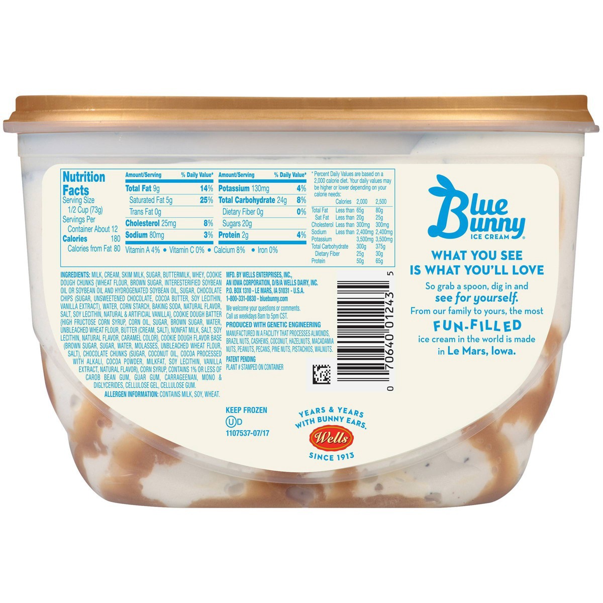 slide 3 of 5, Blue Bunny Super Chunky Cookie Dough Frozen Dessert, 46 fl oz, 46 fl oz