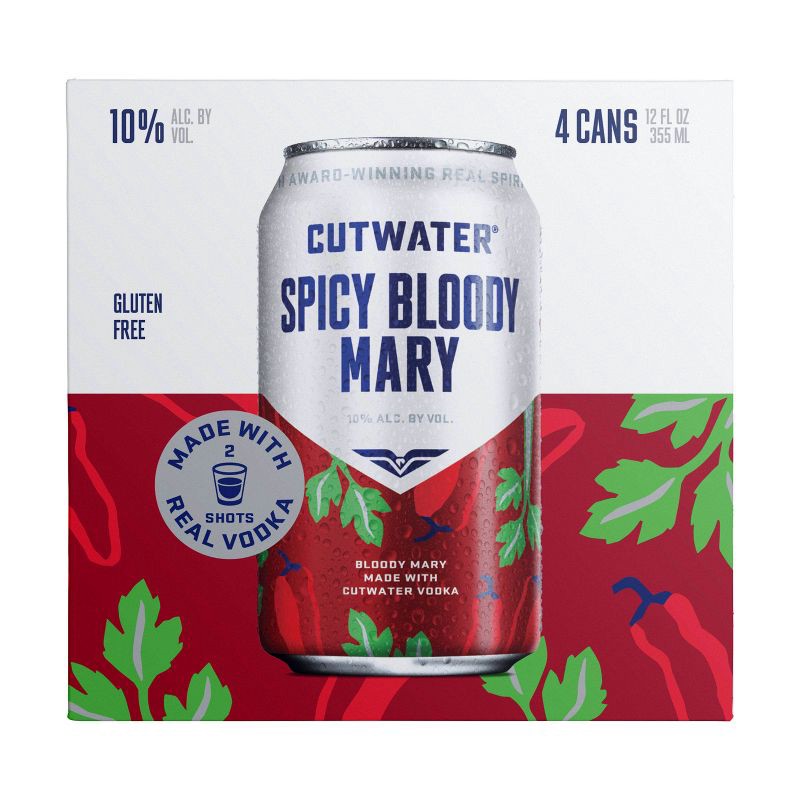 slide 3 of 10, Cutwater Spirits Cutwater Fugu Spicy Bloody Mary Cocktail - 4pk/355ml Cans, 4 ct; 355 ml