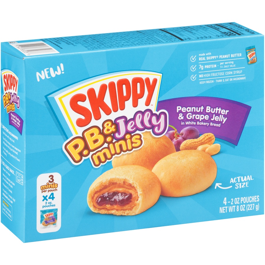 slide 5 of 8, Skippy P.B. & Jelly Frozen Peanut Butter and Grape Jelly Minis, 4 ct; 8 oz