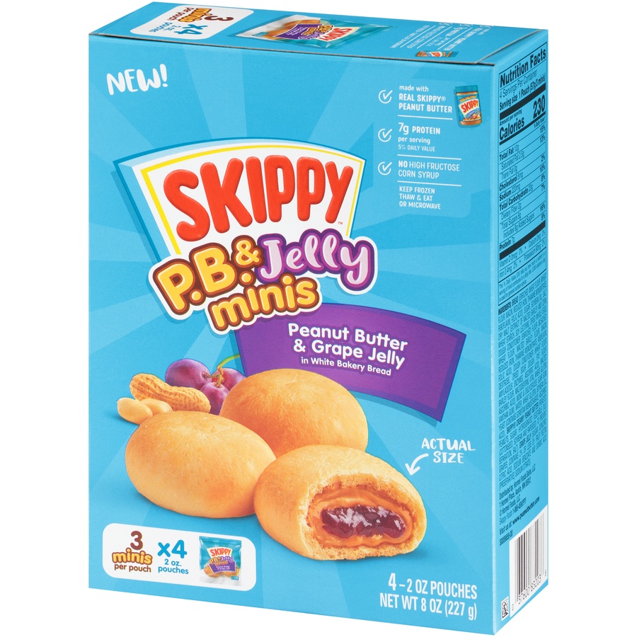 slide 7 of 8, Skippy P.B. & Jelly Frozen Peanut Butter and Grape Jelly Minis, 4 ct; 8 oz