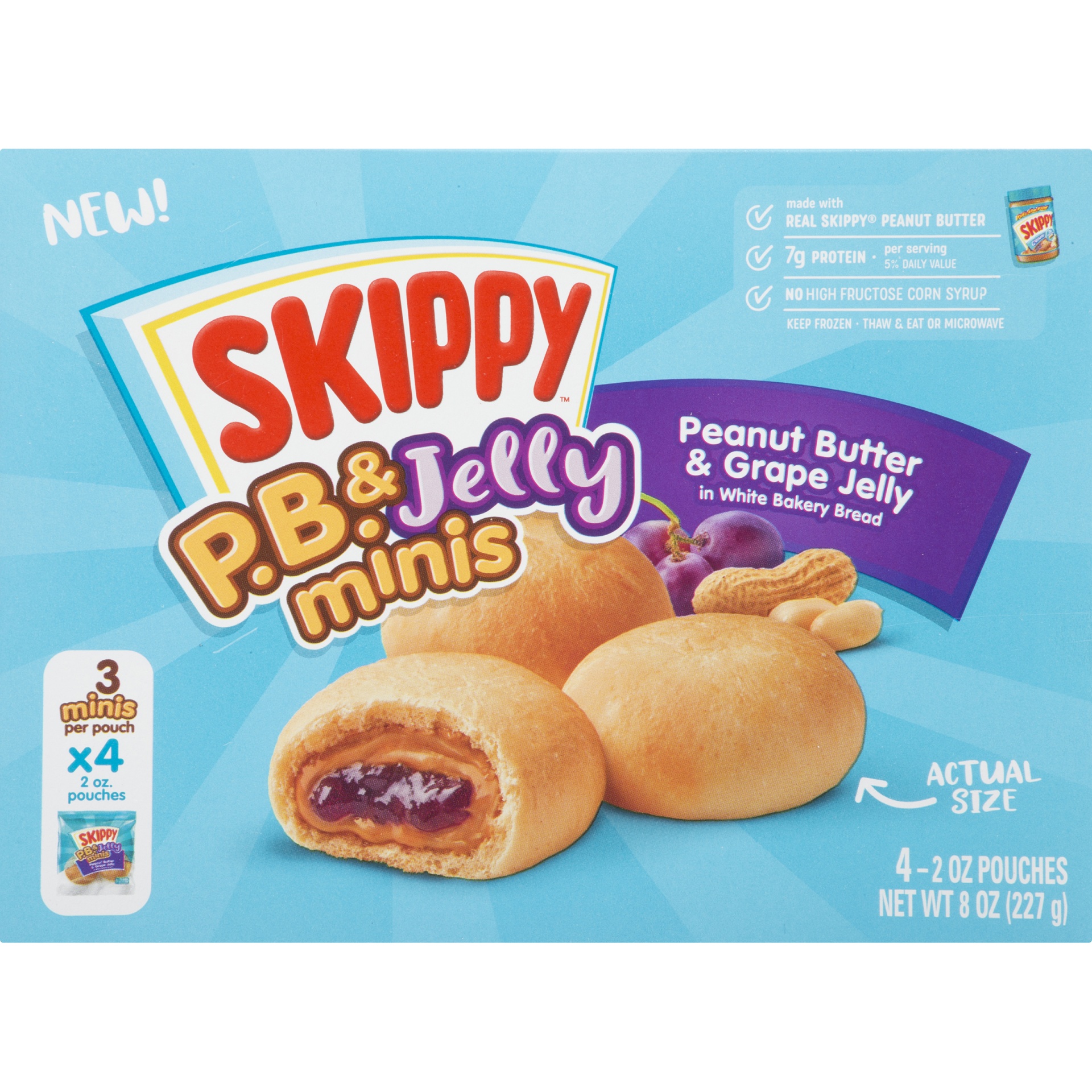 slide 4 of 8, Skippy P.B. & Jelly Frozen Peanut Butter and Grape Jelly Minis, 4 ct; 8 oz