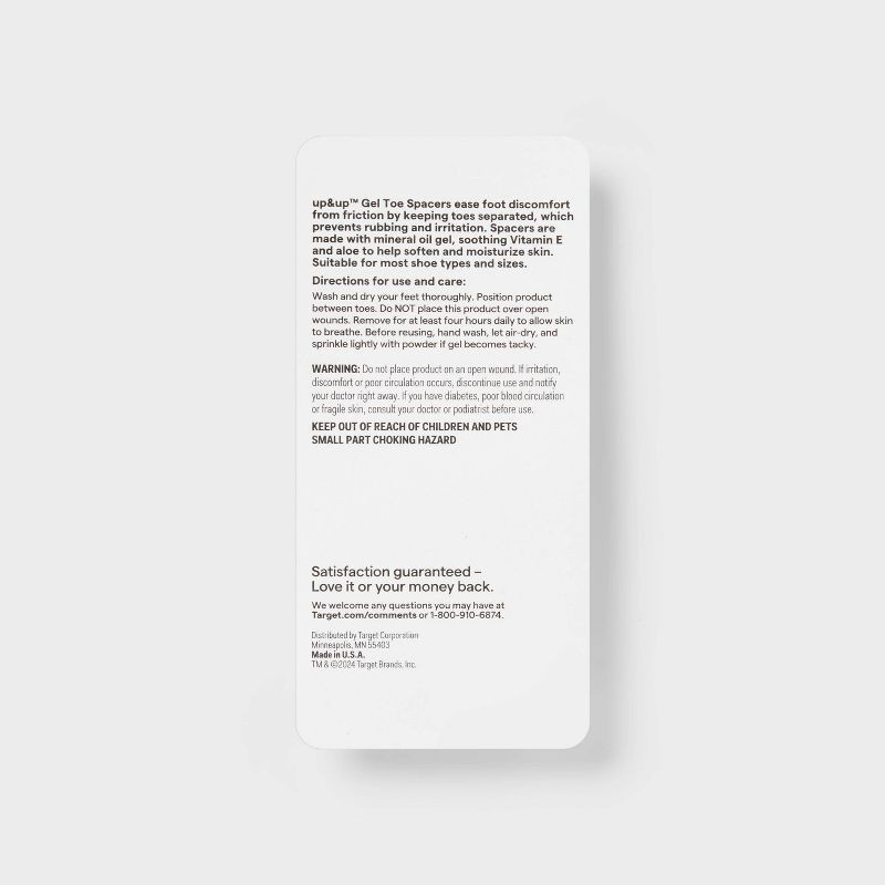 slide 3 of 3, Gel Toe Spacers - 2pk - up&up™, 2 ct