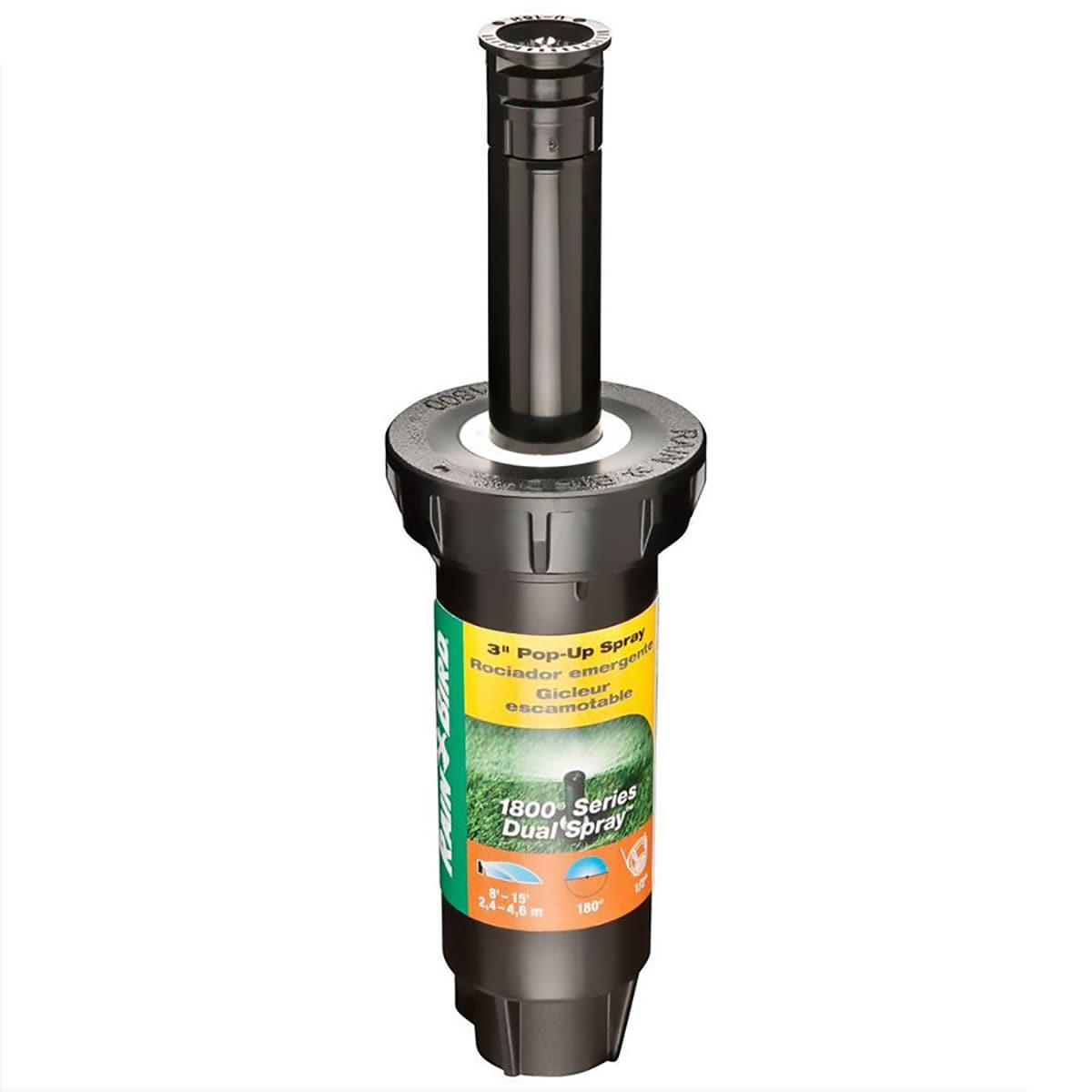 slide 1 of 6, Rain Bird 8-ft - 15-ft Half-circle Spray 3-in Pop-up spray head sprinkler, 1 ct