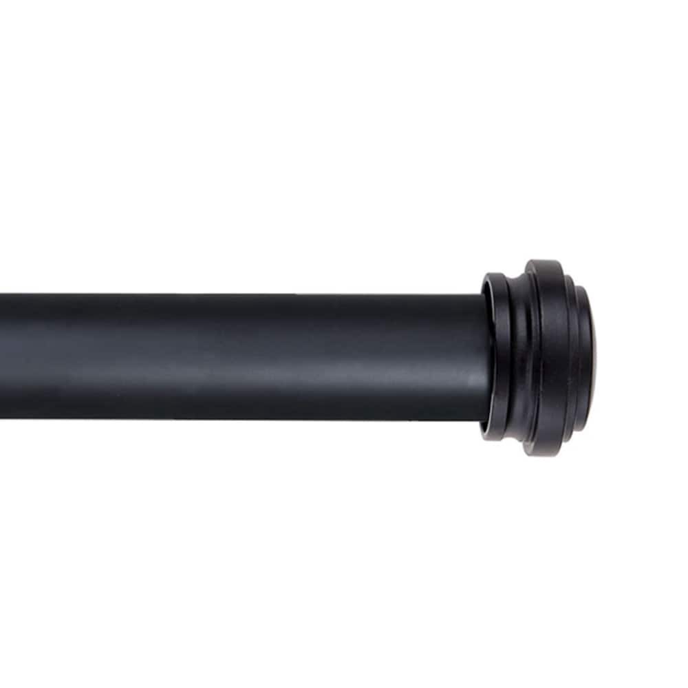 slide 6 of 6, allen + roth Mix Match 36-in to 72-in Matte Black Steel Side Single Curtain Rod, 1 ct
