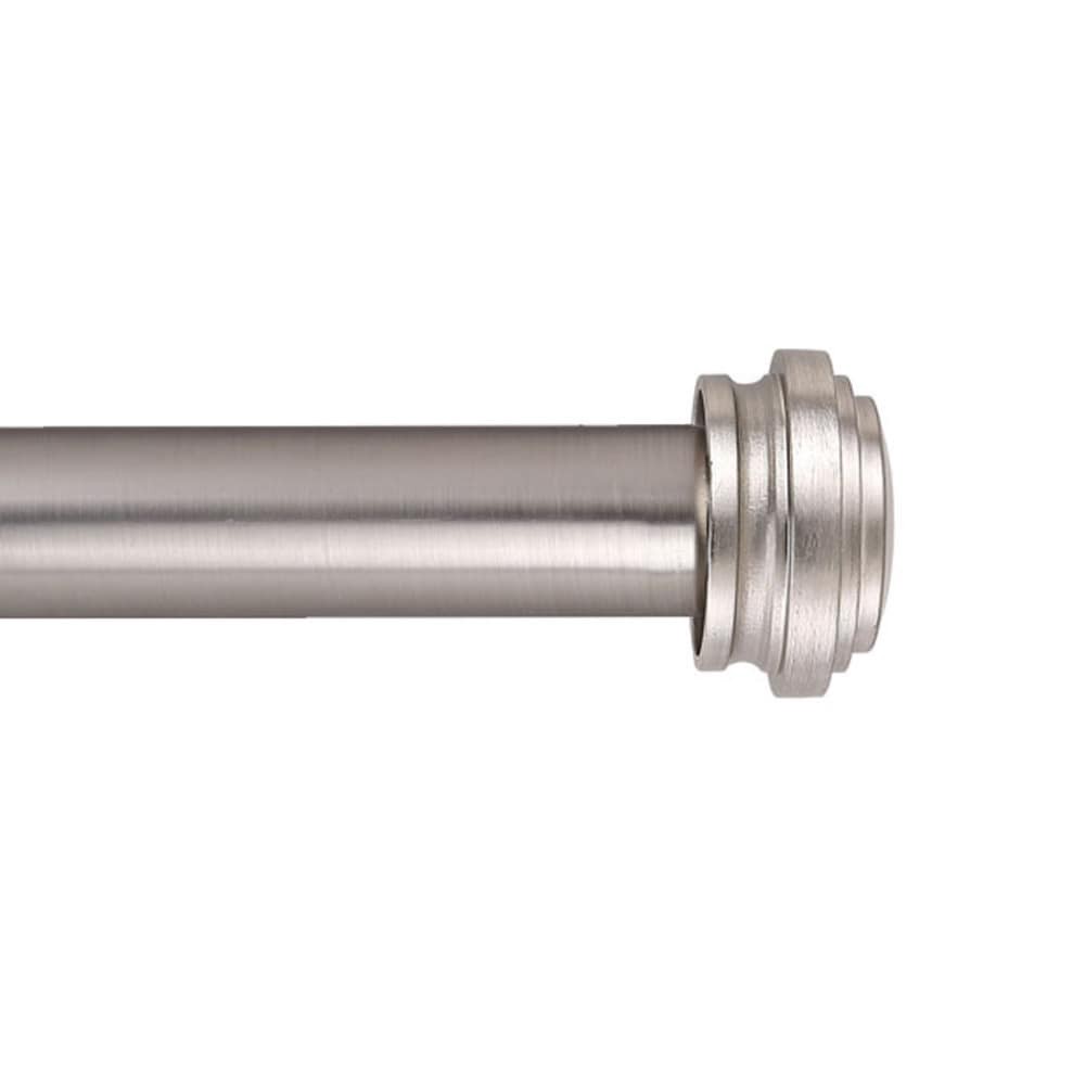 slide 6 of 6, allen + roth Mix Match 36-in to 72-in Brushed Nickel Steel Side Single Curtain Rod, 1 ct