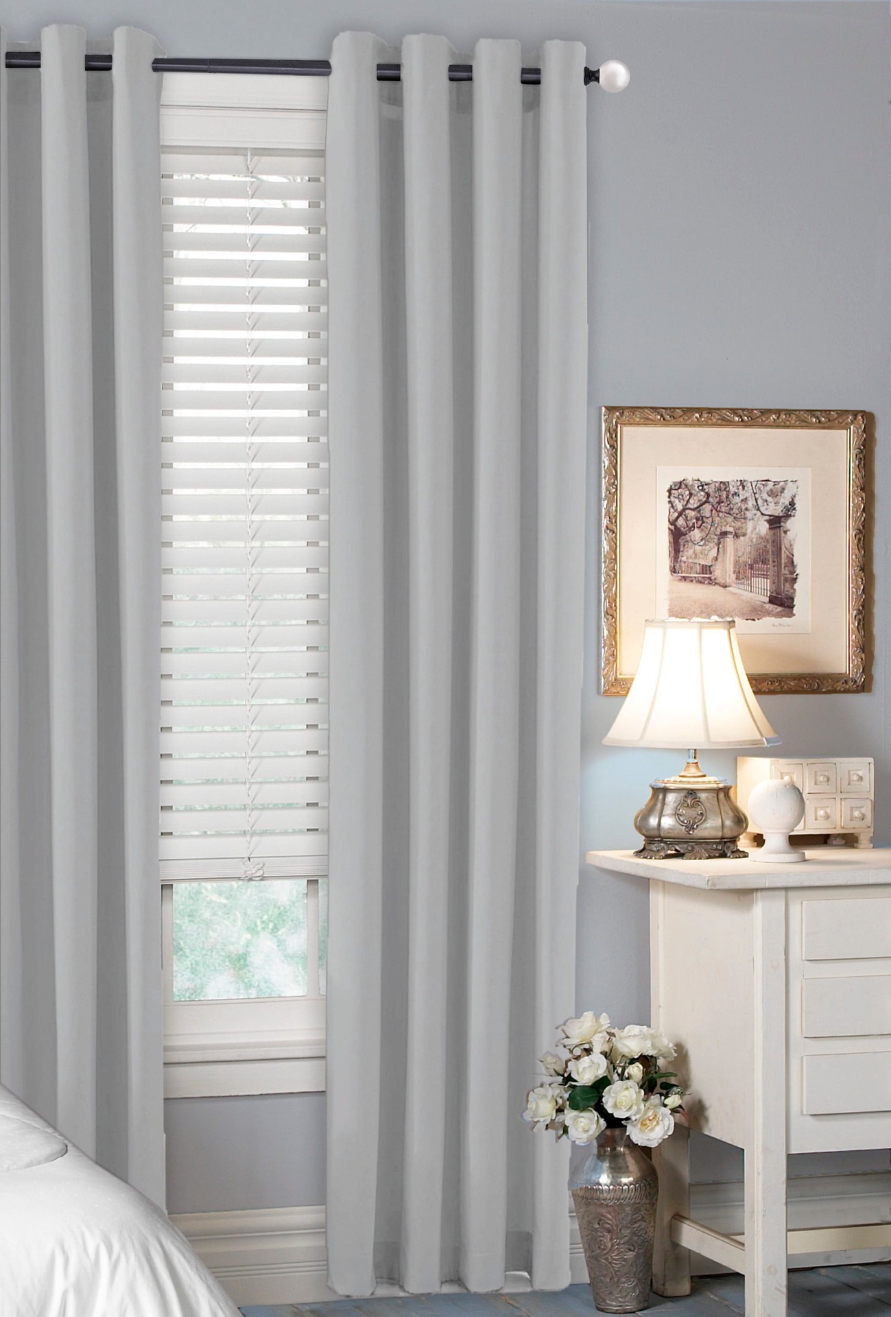 slide 3 of 4, allen + roth 2 -Pack Matte Black Aluminum Curtain Rod Finials, 1 ct