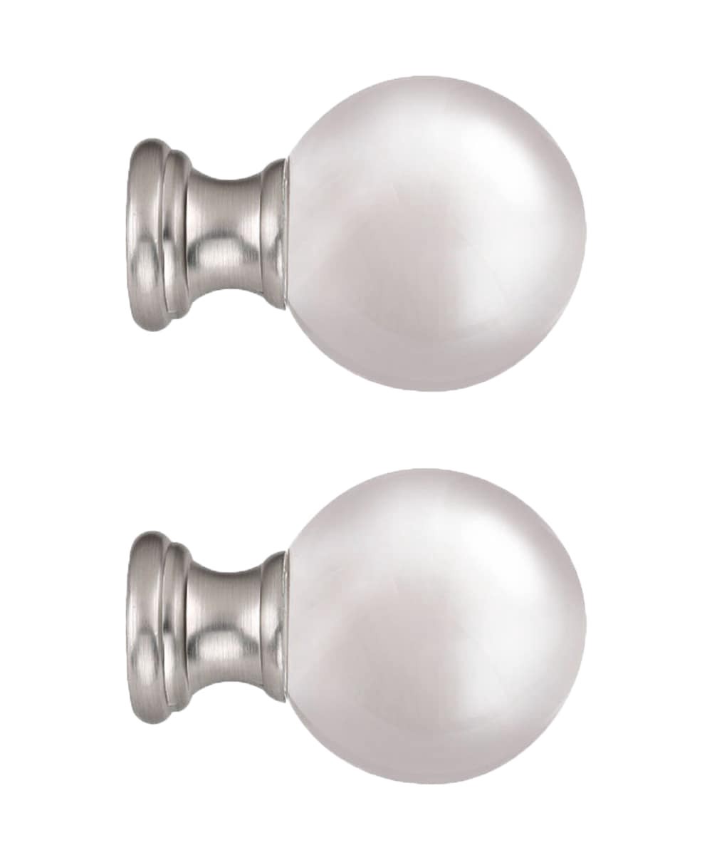 slide 4 of 6, allen + roth 2 -Pack Brushed Nickel Aluminum Curtain Rod Finials, 1 ct