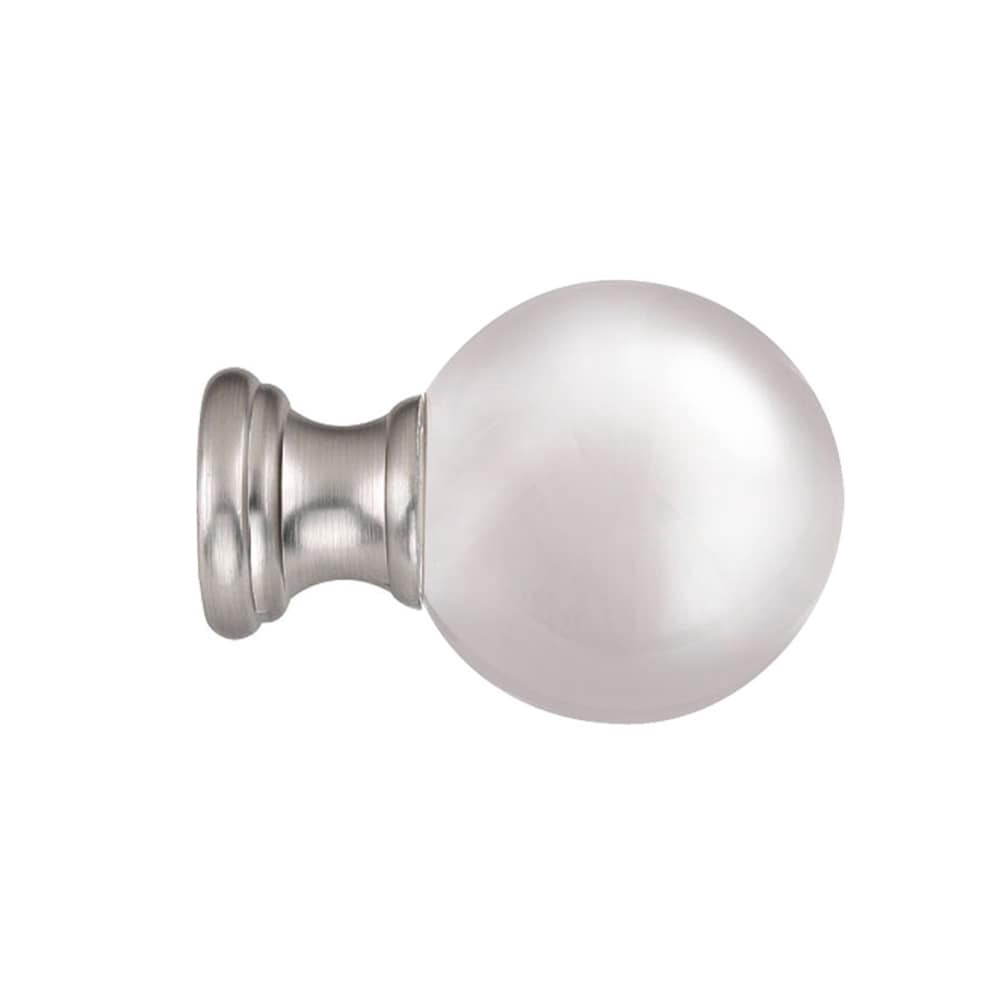 slide 1 of 6, allen + roth 2 -Pack Brushed Nickel Aluminum Curtain Rod Finials, 1 ct