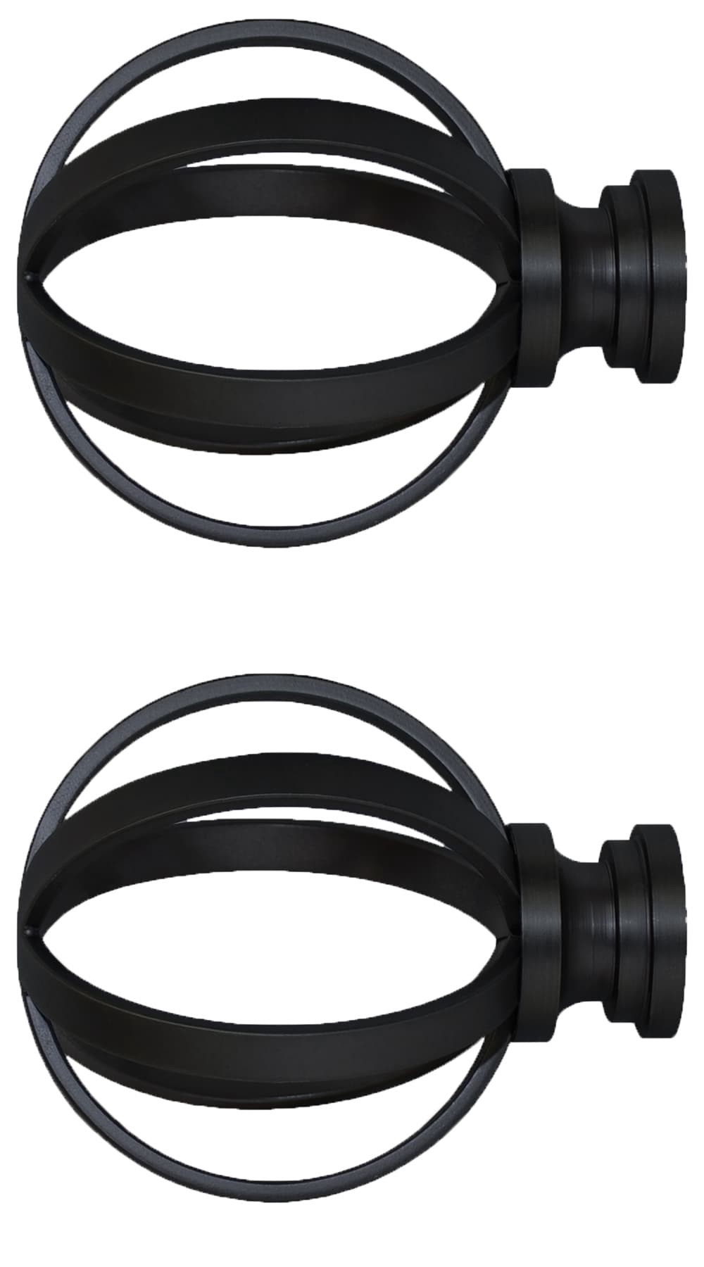 slide 2 of 5, allen + roth 2 -Pack Matte Black Steel Curtain Rod Finials, 1 ct