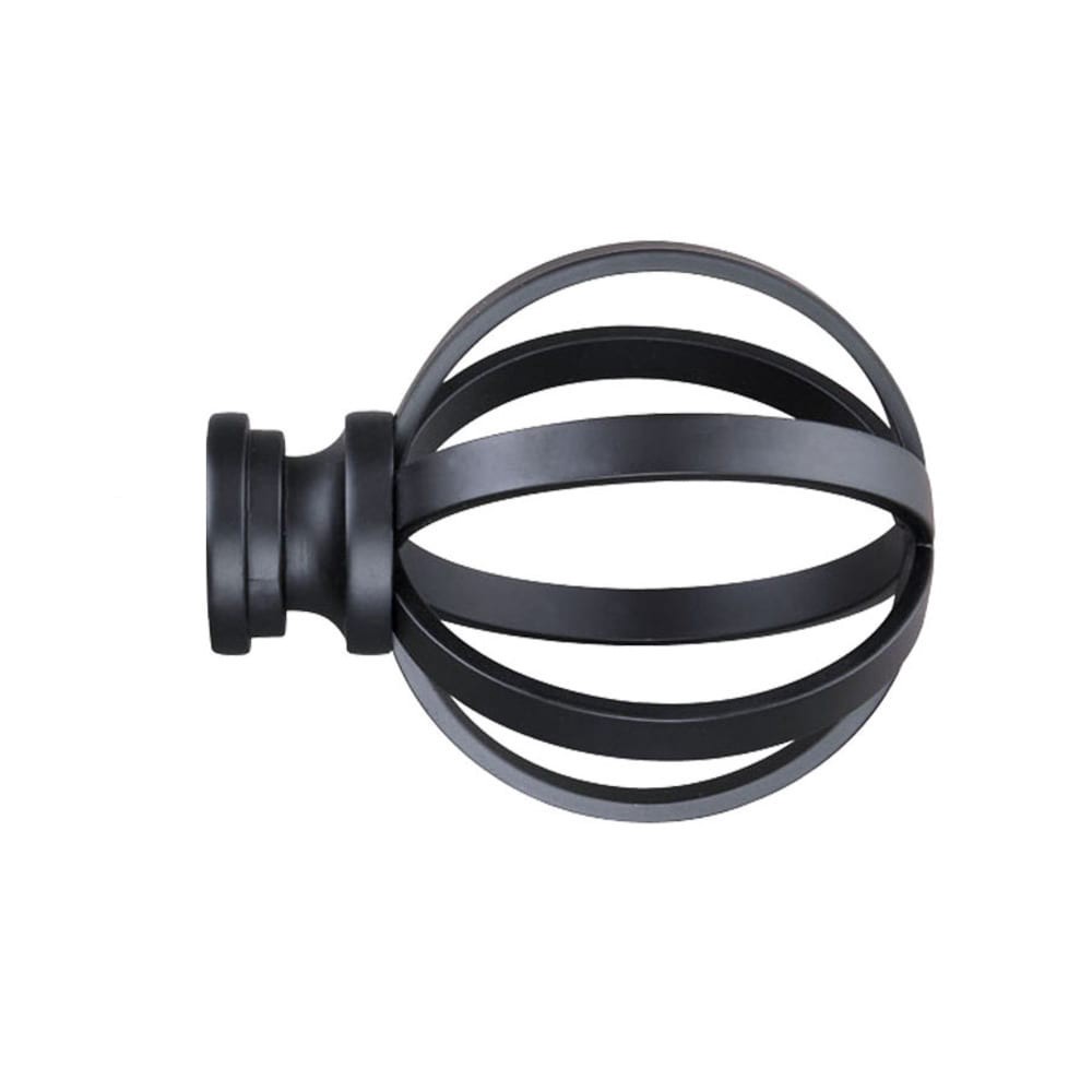 slide 5 of 5, allen + roth 2 -Pack Matte Black Steel Curtain Rod Finials, 1 ct