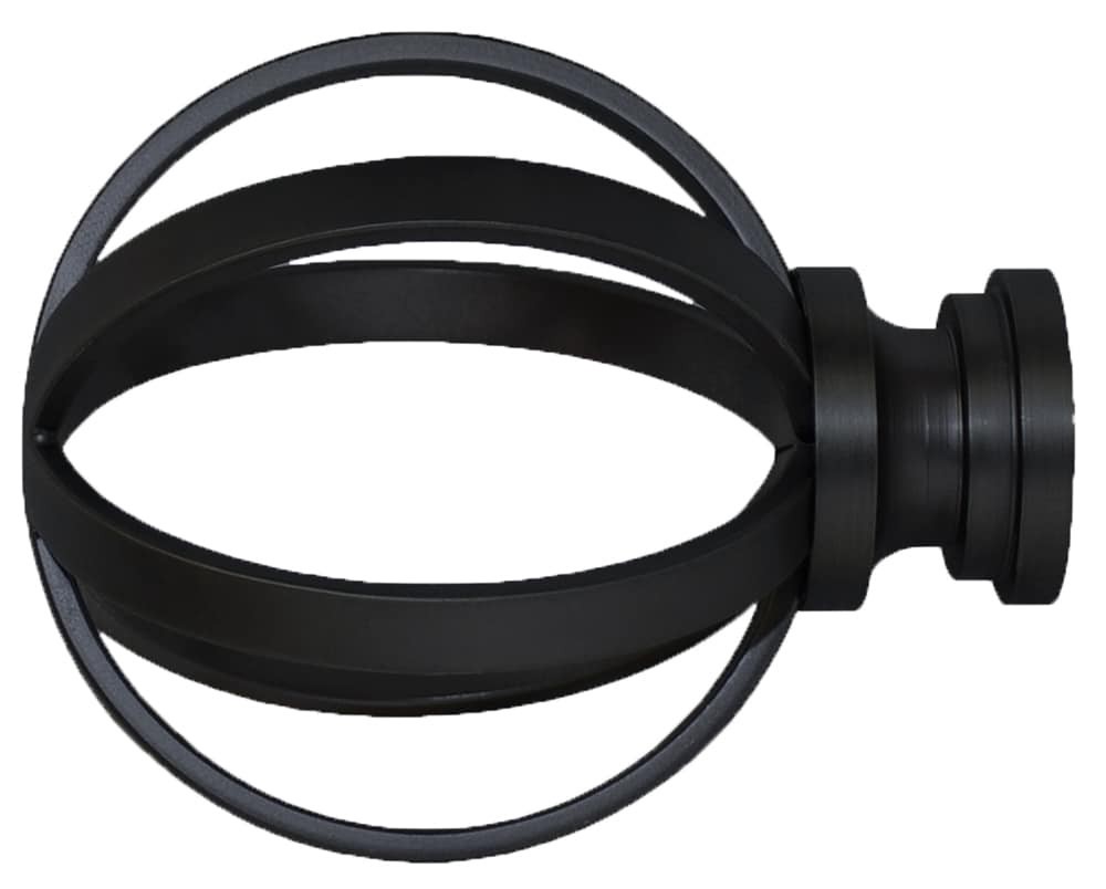 slide 1 of 5, allen + roth 2 -Pack Matte Black Steel Curtain Rod Finials, 1 ct