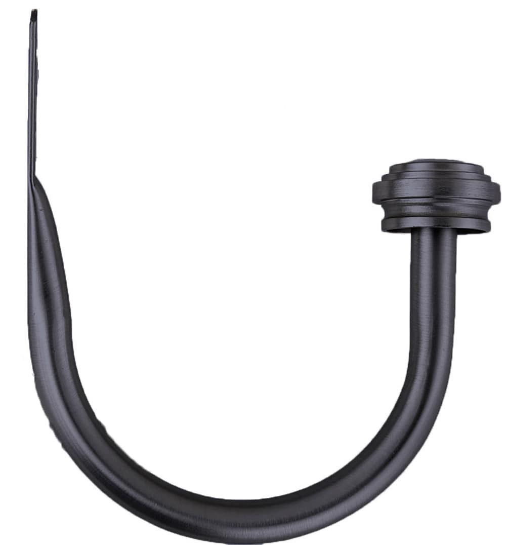 slide 2 of 3, allen + roth 2 -Pack 6-in Matte Black Curtain Holdbacks, 1 ct