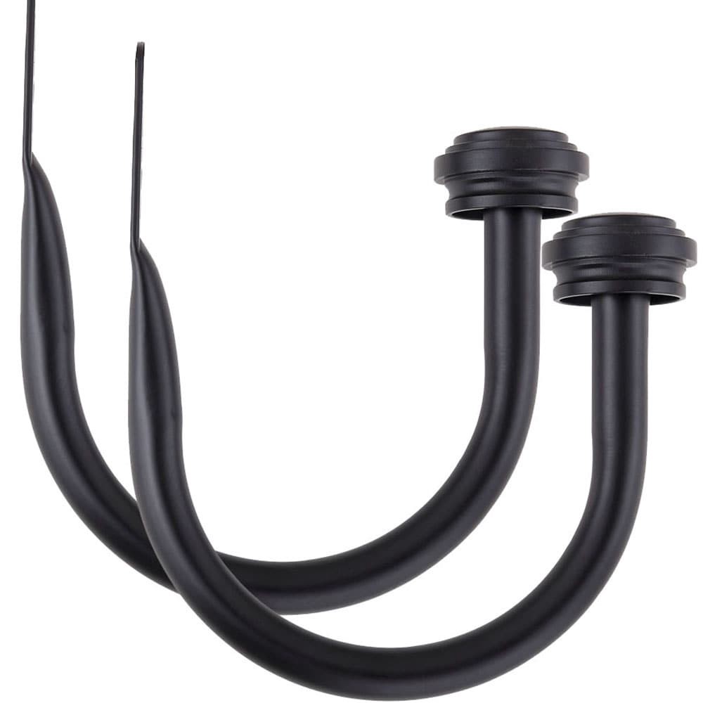 slide 1 of 3, allen + roth 2 -Pack 6-in Matte Black Curtain Holdbacks, 1 ct