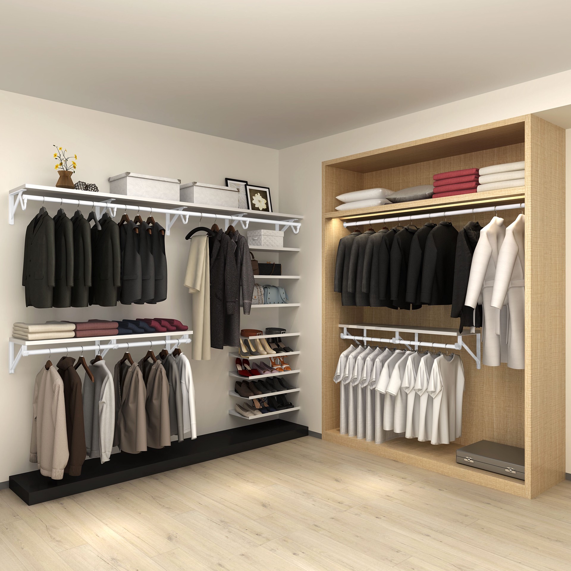 slide 3 of 6, Project Source Closet Rod 30-in L x 1.25-in H Extendable White Metal Closet Rod with Hardware, 1 ct