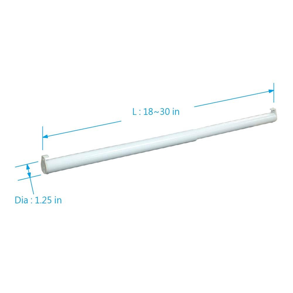 slide 5 of 6, Project Source Closet Rod 30-in L x 1.25-in H Extendable White Metal Closet Rod with Hardware, 1 ct