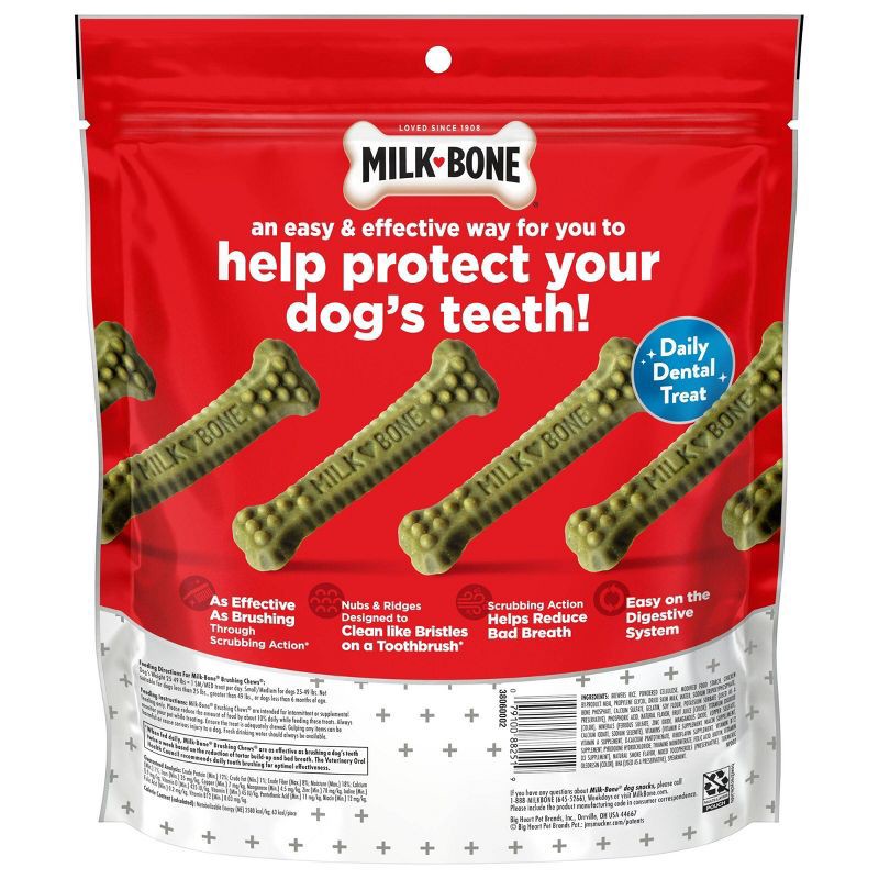 slide 3 of 10, Milk-Bone Brushing Chews Daily Dental Fresh Mint Flavor Dog Treats - S/M - 19.6oz, 19.6 oz