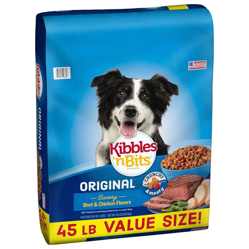 slide 4 of 11, Kibbles 'n Bits Original Savory Beef & Chicken Flavors Adult Complete & Balanced Dry Dog Food - 45lbs, 45 lb