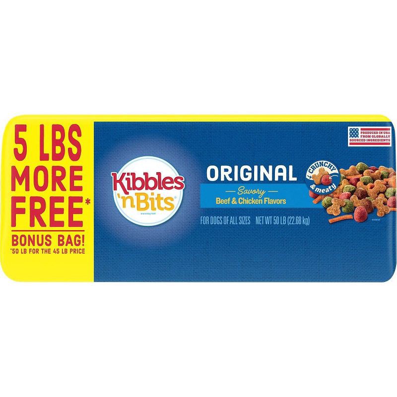 slide 6 of 11, Kibbles 'n Bits Original Savory Beef & Chicken Flavors Adult Complete & Balanced Dry Dog Food - 45lbs, 45 lb