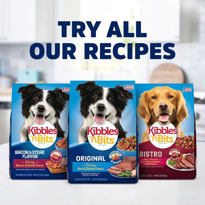 slide 9 of 11, Kibbles 'n Bits Original Savory Beef & Chicken Flavors Adult Complete & Balanced Dry Dog Food - 45lbs, 45 lb